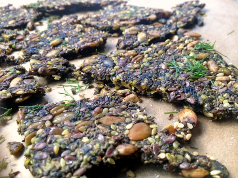 #seed crackers with dill